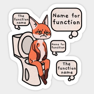 Name the function Funny coder in closet Sticker